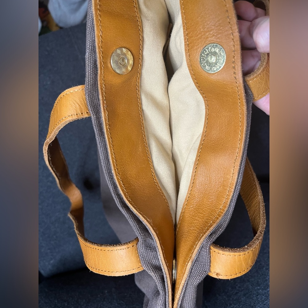 Africa Rift tote bag leather and canvas - Picture 3 of 14